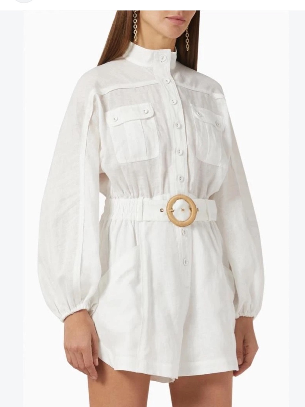 ZIMMERMANN Anneke Belted Linen Romper